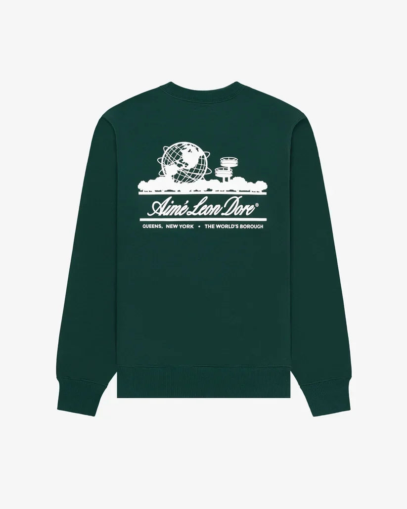 Aime Leon Dore Unisphere Crewneck Sweatshirt Dark Green