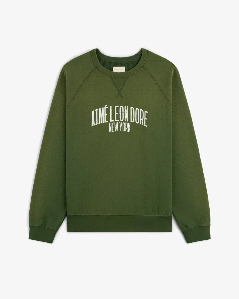 Aime Leon Dore Vintage Washed Crewneck Sweatshirt Black Forest