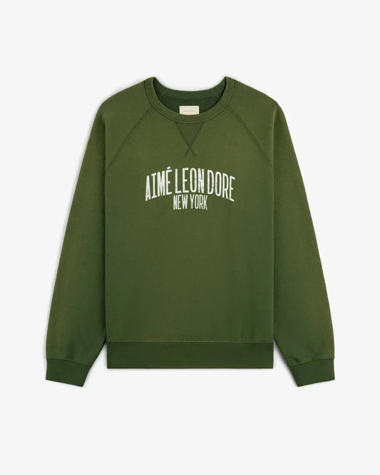 Aime Leon Dore Vintage Washed Crewneck Sweatshirt Black Forest