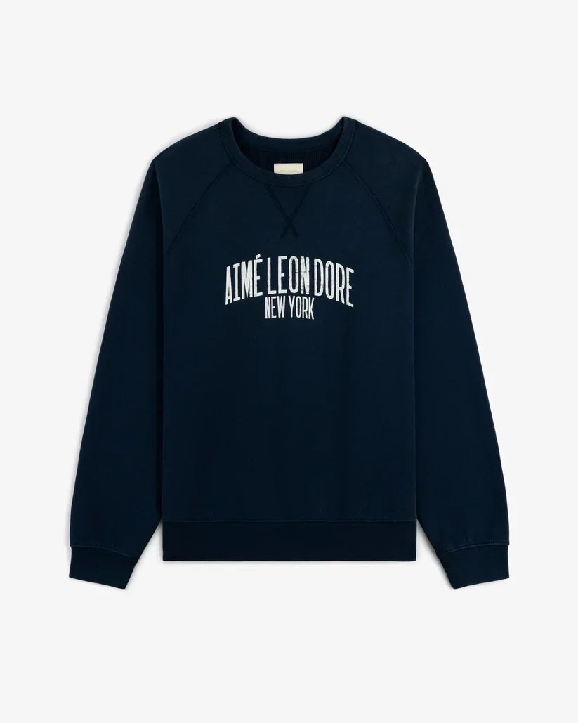 Aime Leon Dore Vintage Washed Crewneck Sweatshirt Navy
