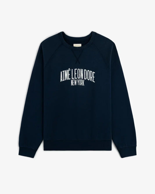 Aime Leon Dore Vintage Washed Crewneck Sweatshirt Navy